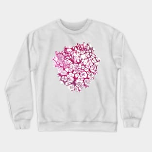 Magenta Cells Acrylic Pour Painting Crewneck Sweatshirt